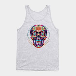 sacred geometry skull Tank Top